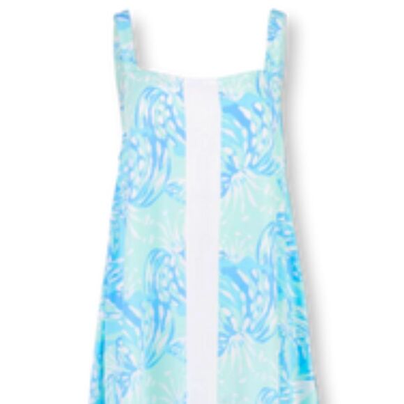 Lilibridge The Blue Tropics Midi Dress Womens S Beach Coastal Flowy Coverup NEW - Picture 4 of 13